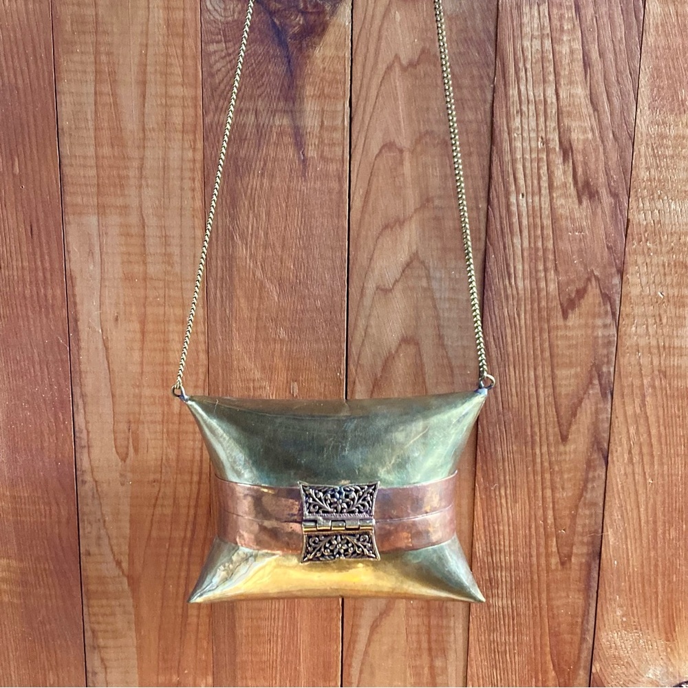 Vintage Copper & Brass Pillow Purse - Picture 2 of 5